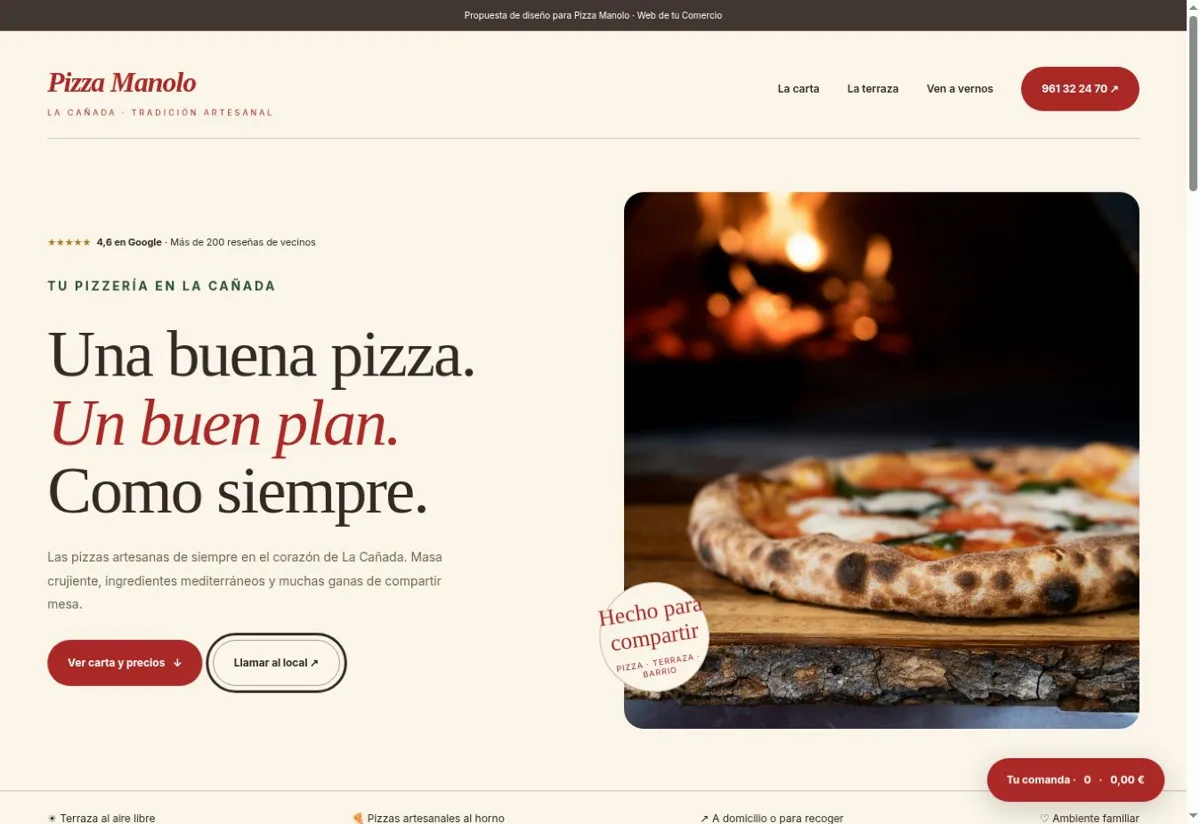 Captura de la demo de Pizza Manolo