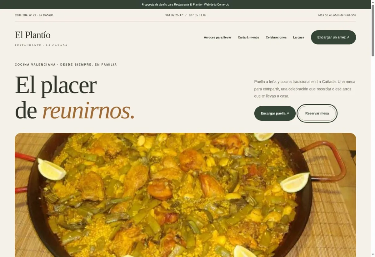 Captura de la demo de Restaurante El Plantío